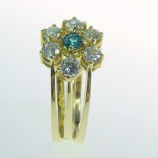 Ring Wisselset. losse ringen. Goud, diamant en toermalijn